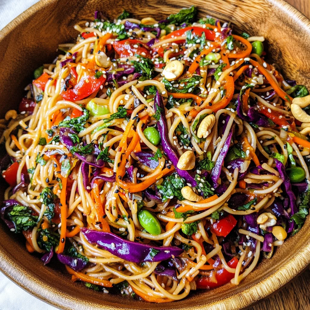Rainbow Noodles with Tangy Asian Dressing