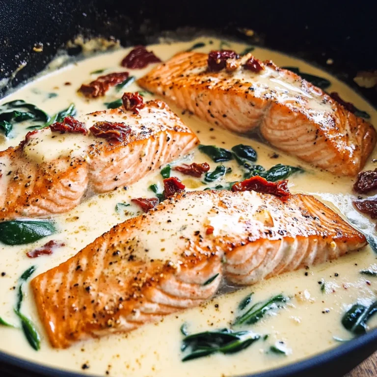 Tuscan Salmon with Parmesan Cream Sauce