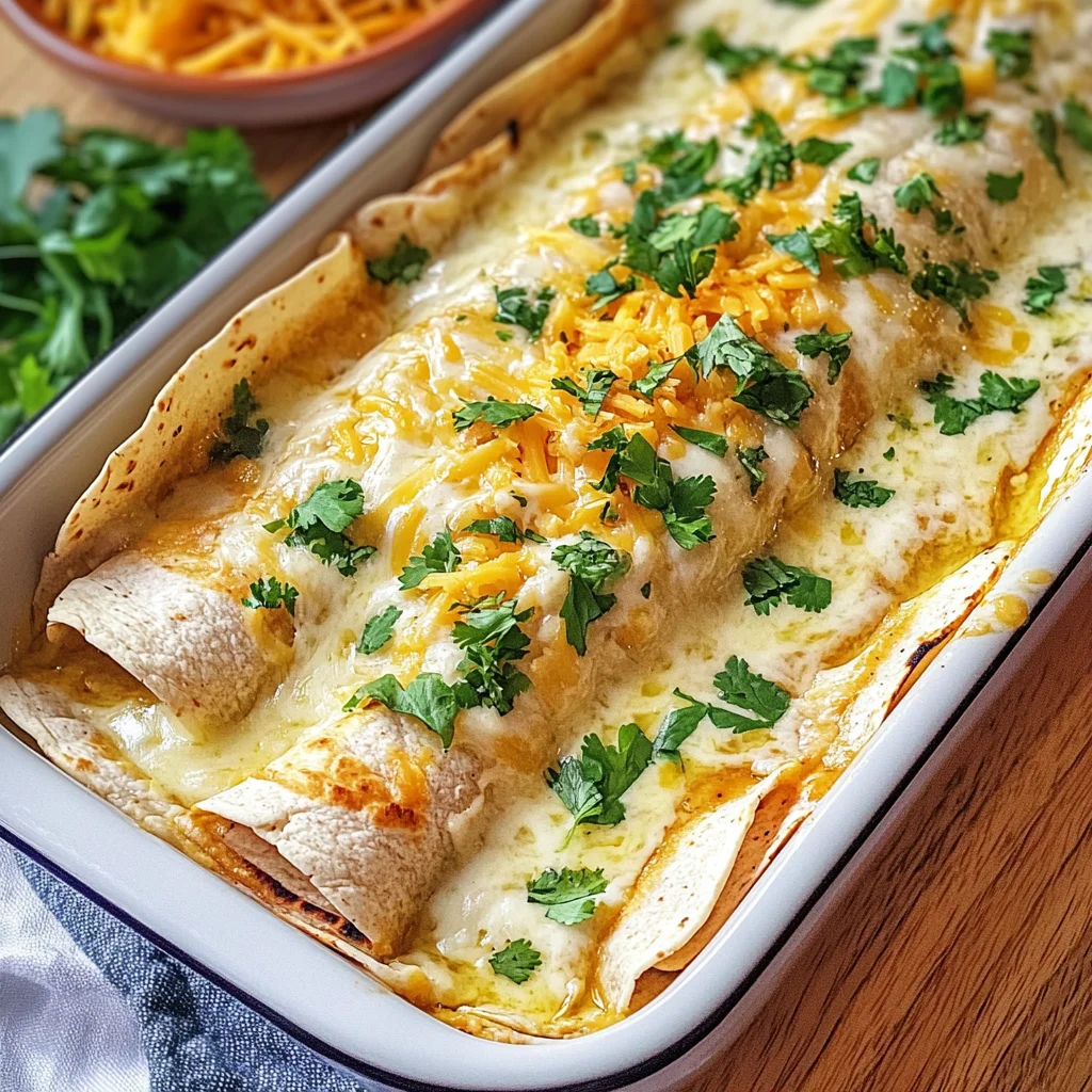38g Protein Chicken Enchiladas with Dreamy White Sauce