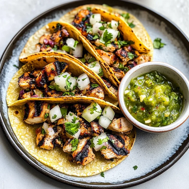 Charred Chile–Marinated Grilled Chicken Tacos