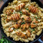 Cheesy Cajun Garlic Chicken Rotini Skillet Recipe