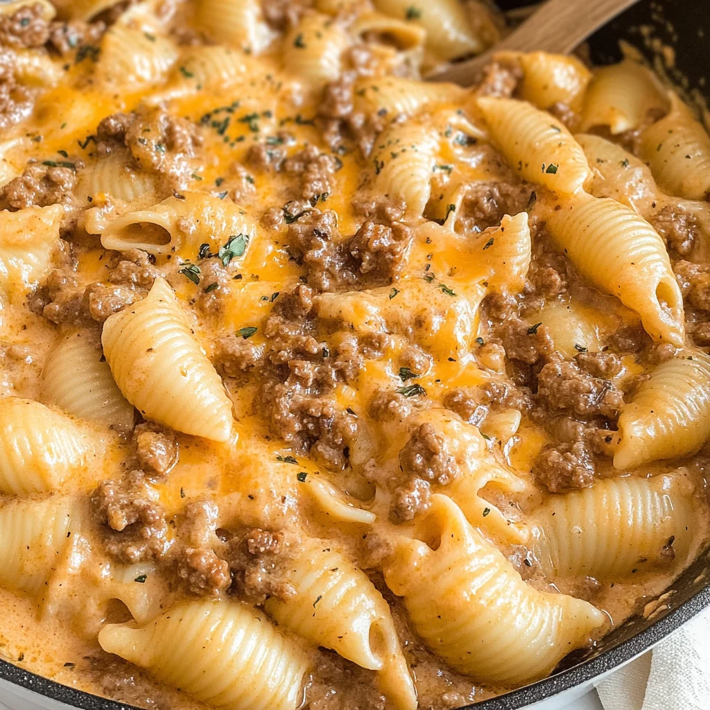 Creamy Beef and Shells