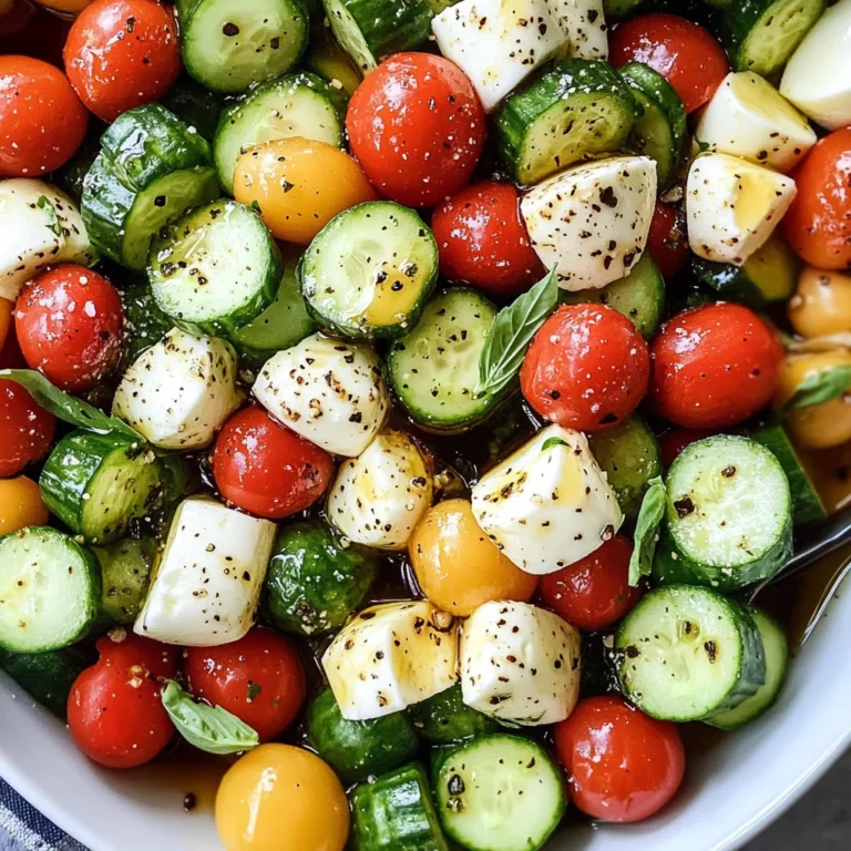 Fresh Cucumber Caprese Salad
