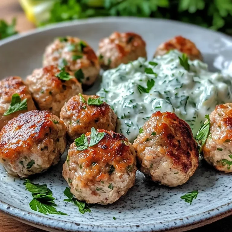 Greek Turkey Meatballs with Tzatziki