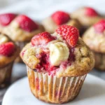 Healthy Strawberry Banana Yogurt Muffins