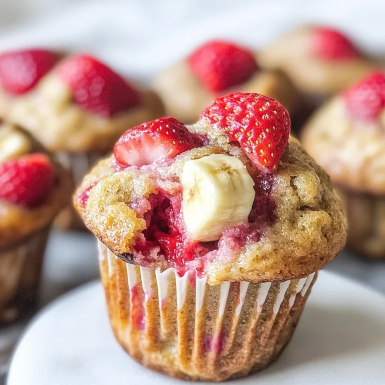 Healthy Strawberry Banana Yogurt Muffins