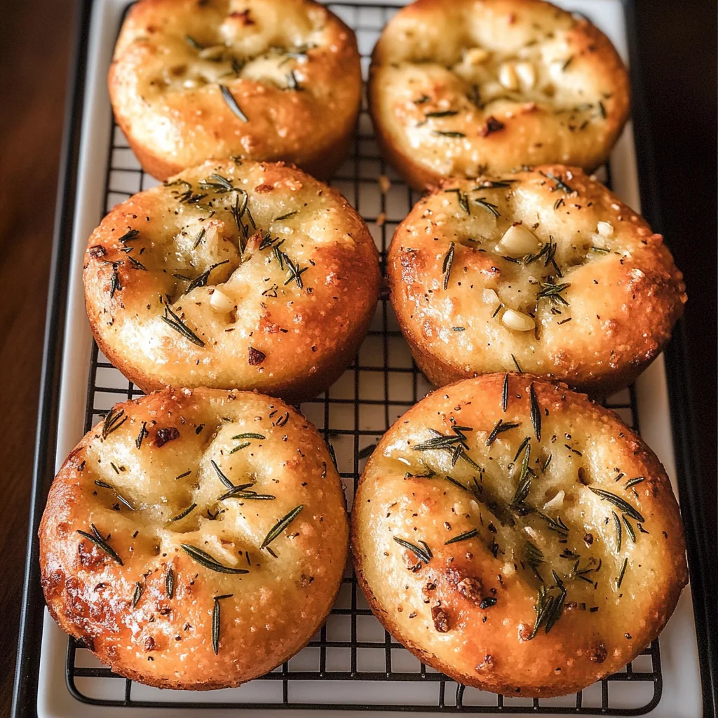 Rosemary Garlic Focaccia Muffins