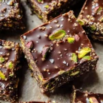 Salted Dark Chocolate Pistachio Quinoa Crunch Bars
