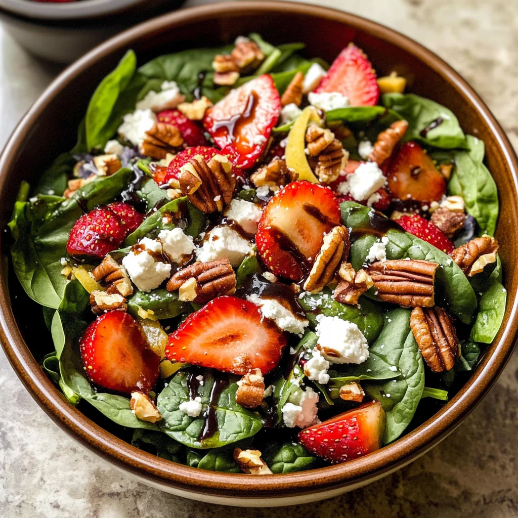 Spinach Strawberry Salad with Pecans