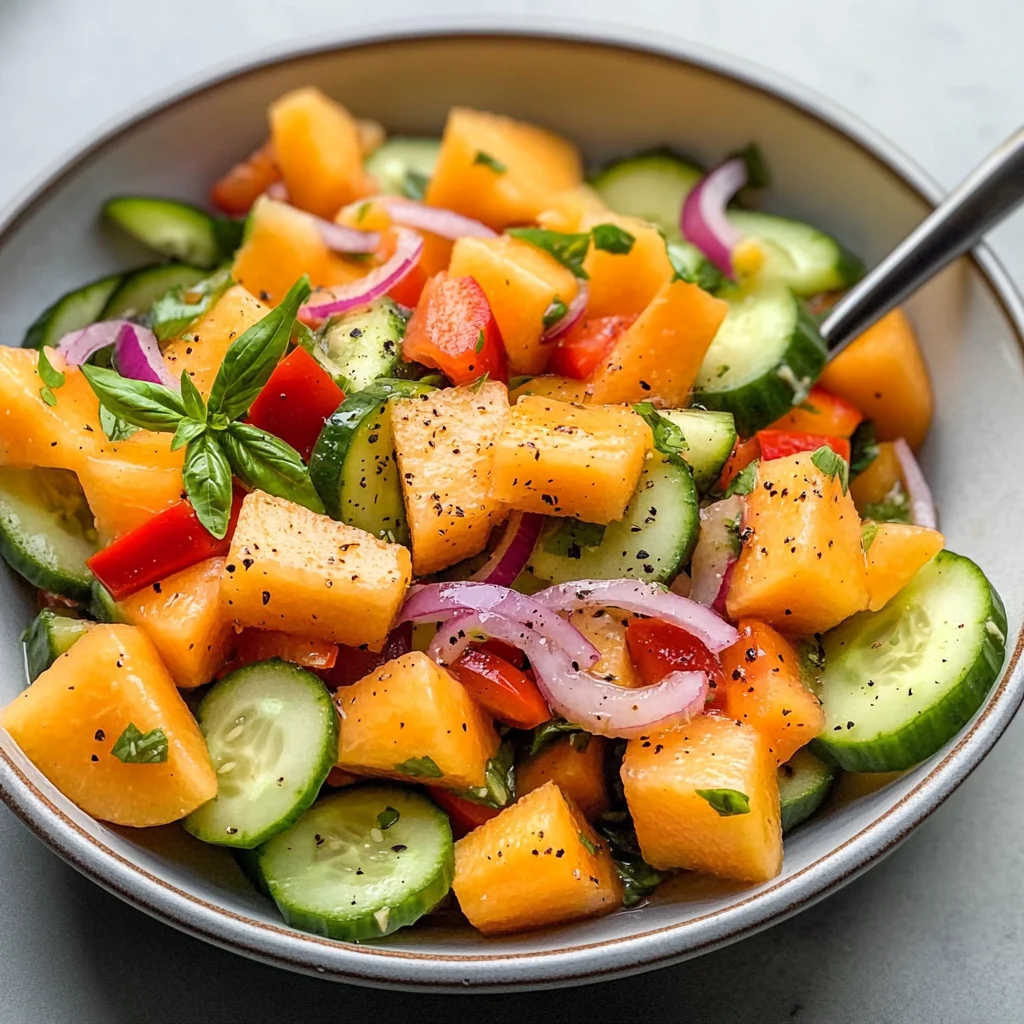 CANTALOUPE + CUCUMBER SALAD