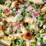Creamy Pea and Bacon Pasta Salad