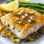 Garlic Lemon Cod with Crispy Quinoa Crust