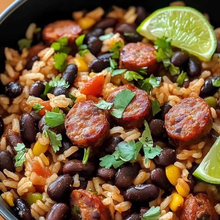 Hearty Black Beans and Rice with Sausage