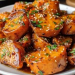 Honey Chili Smashed Sweet Potatoes