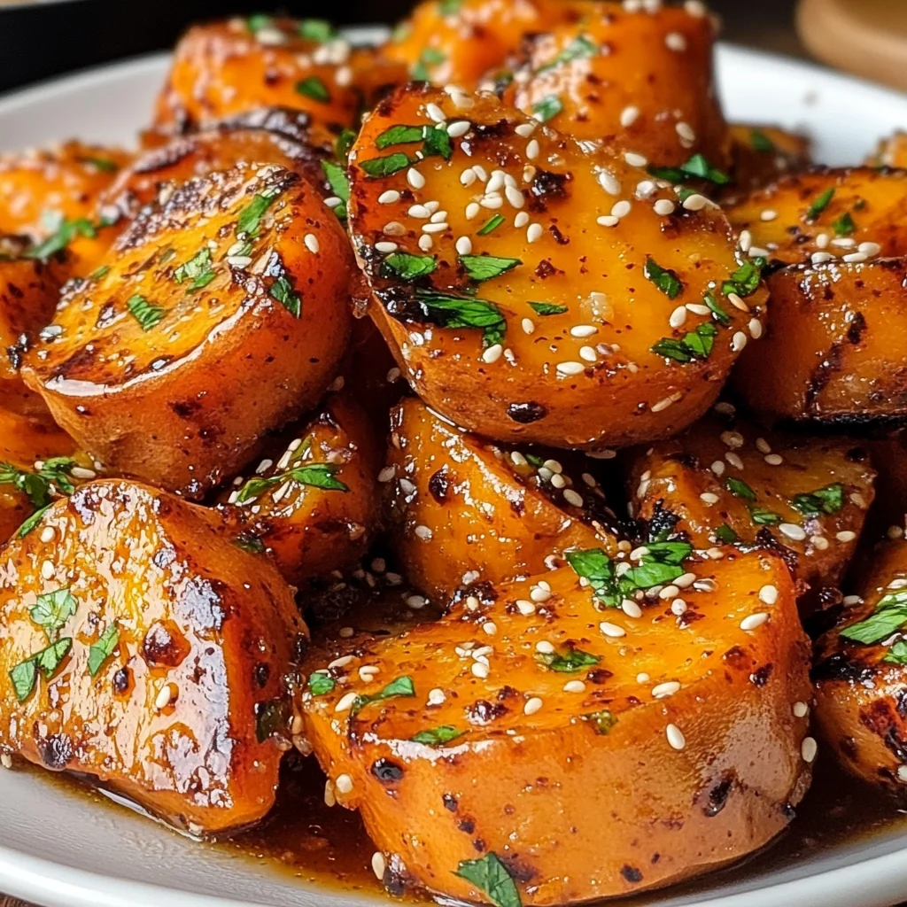 Honey Chili Smashed Sweet Potatoes