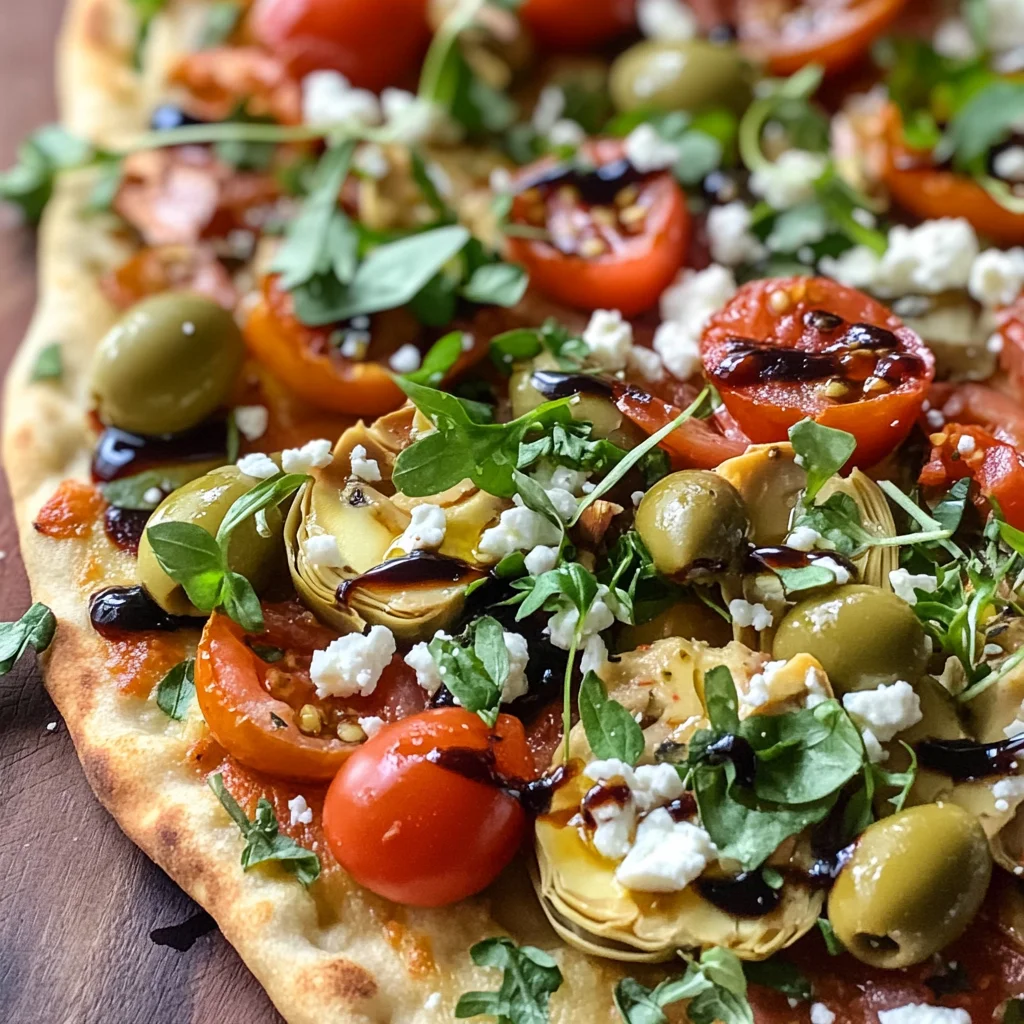 Mediterranean Naan Bread Pizza