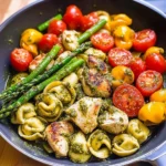 Pesto Chicken Tortellini and Veggies