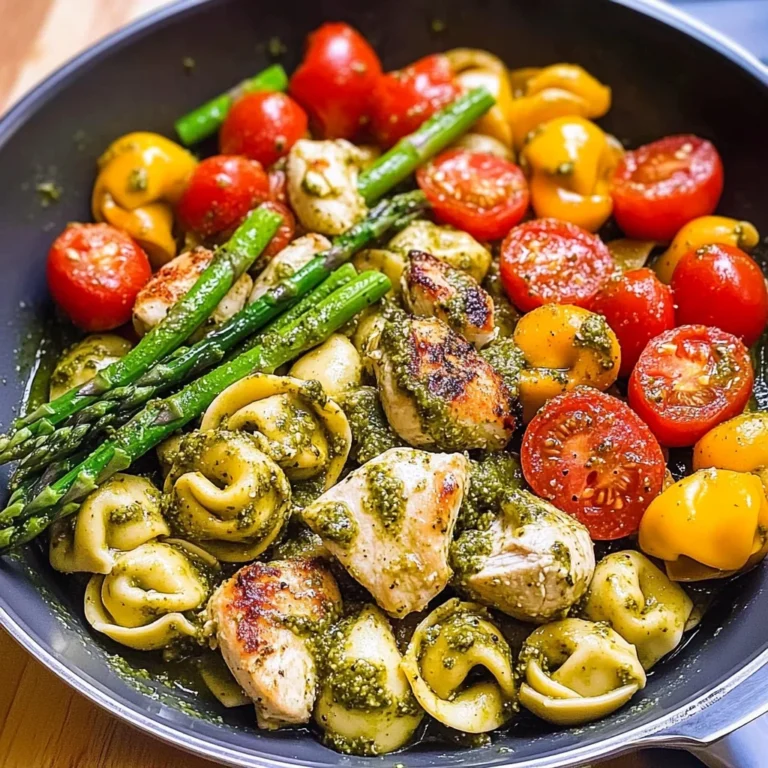 Pesto Chicken Tortellini and Veggies