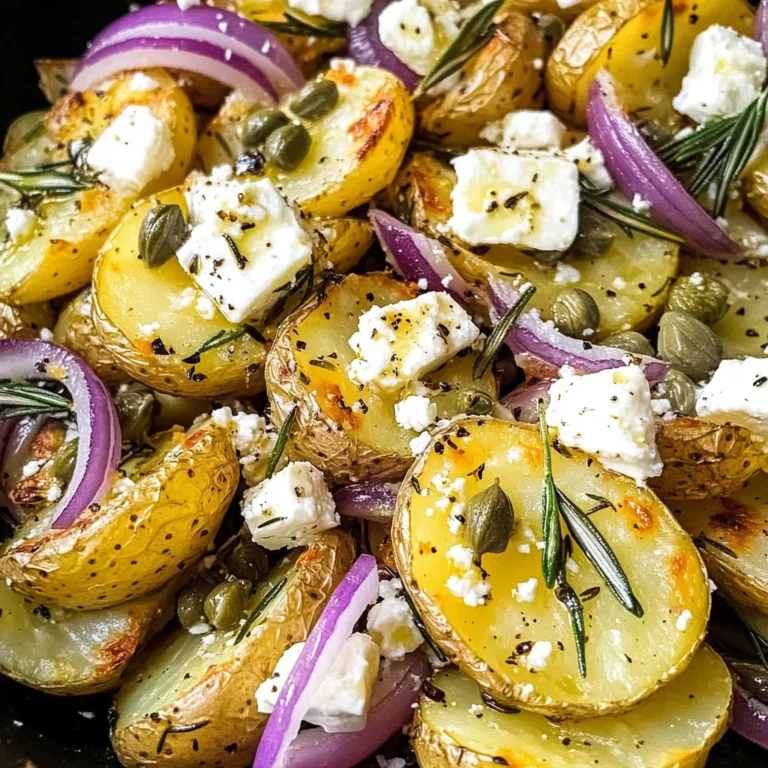 Quick smashed Greek potatoes with feta and rosemary