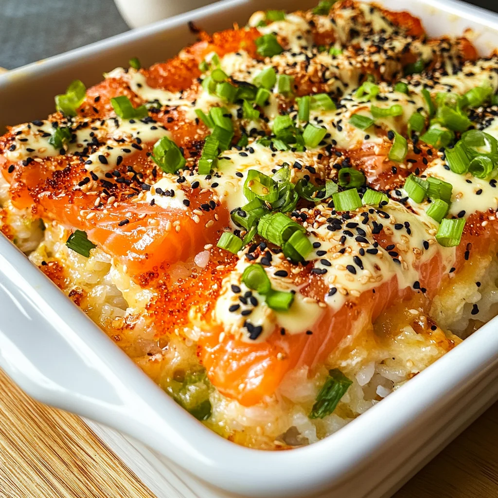 Spicy Salmon Sushi Bake