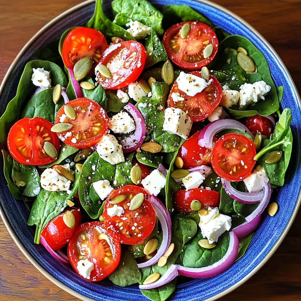 Spinach Tomato Salad with Feta Cheese