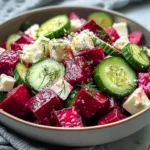 Vibrant Beet Feta Salad with Cucumber and Dill - homefoodkitchen