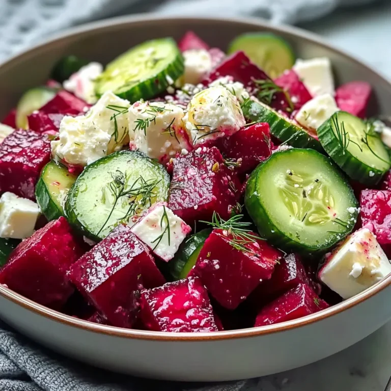 Vibrant Beet Feta Salad with Cucumber and Dill - homefoodkitchen