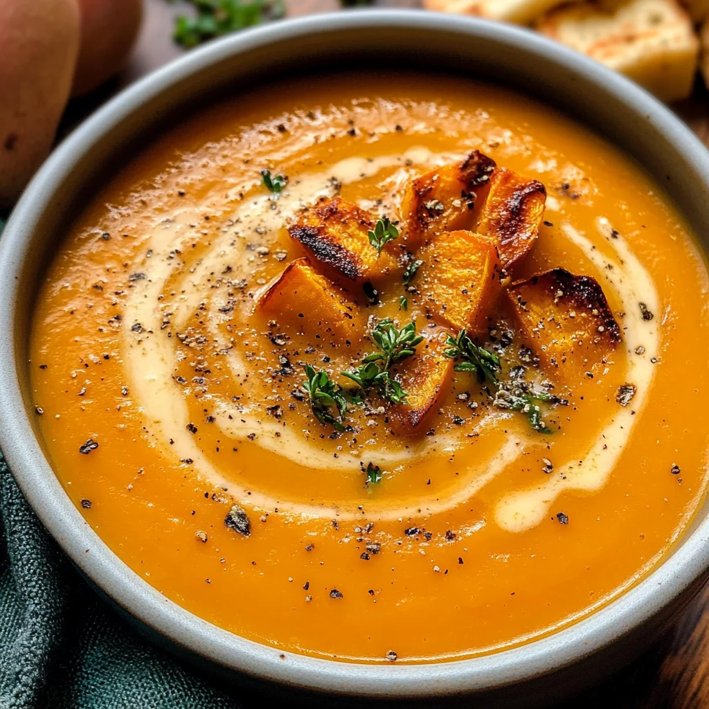 Apple Cheddar Sweet Potato Soup
