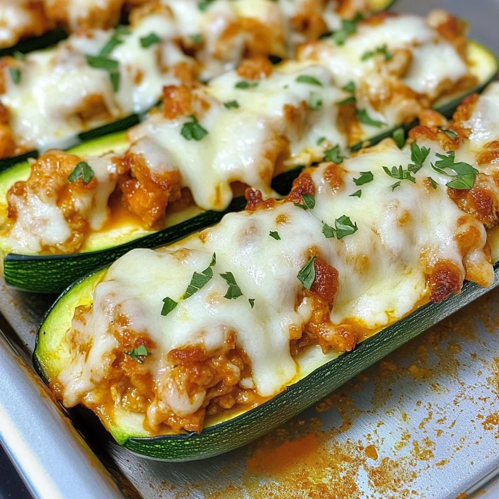 Buffalo Chicken Zucchini Boats (Low Carb)