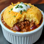 Chili Pot Pie with Cornbread Crust