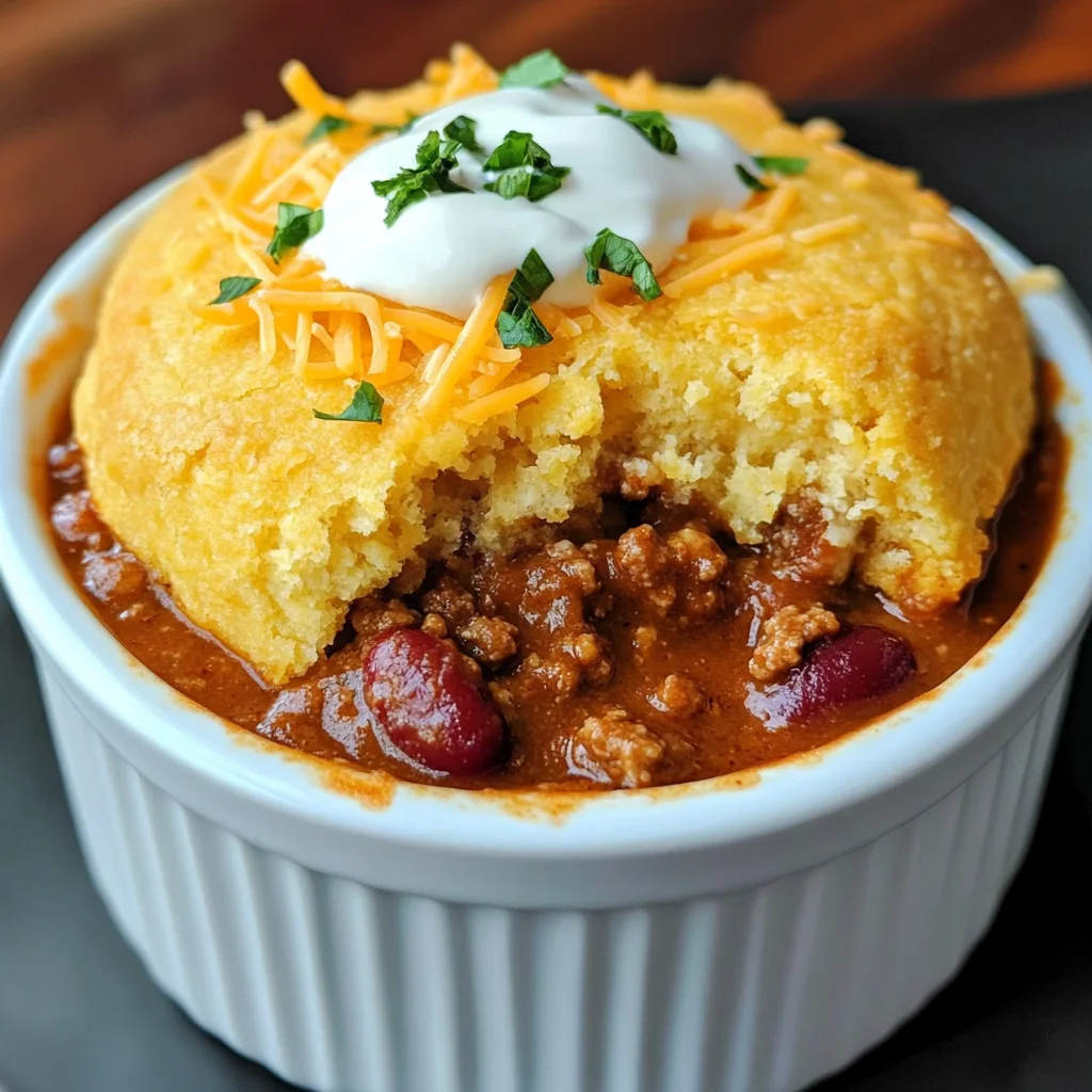 Chili Pot Pie with Cornbread Crust