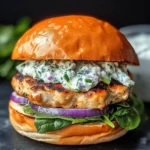 Greek Chicken Burgers with Tzatziki