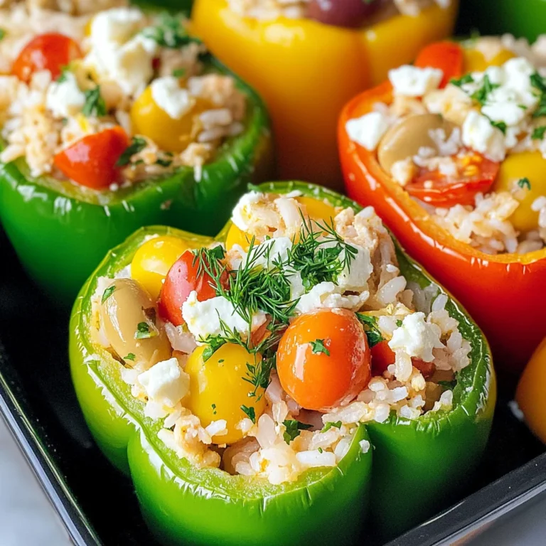 Greek Chicken Stuffed Peppers