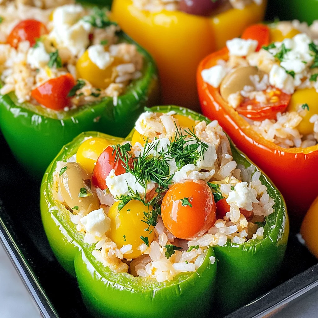 Greek Chicken Stuffed Peppers