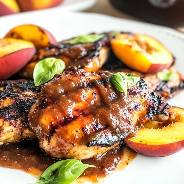 Grilled Bourbon Peach BBQ Chicken