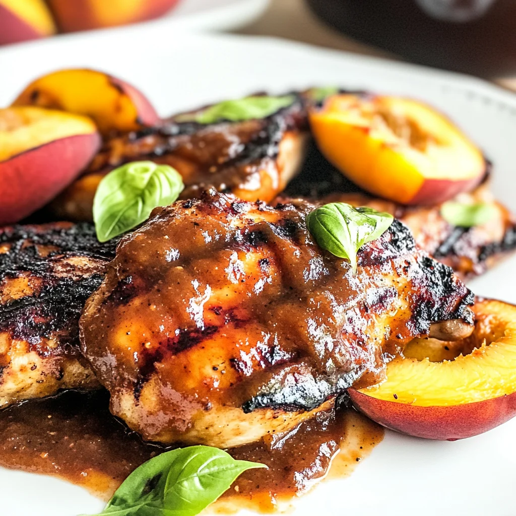 Grilled Bourbon Peach BBQ Chicken