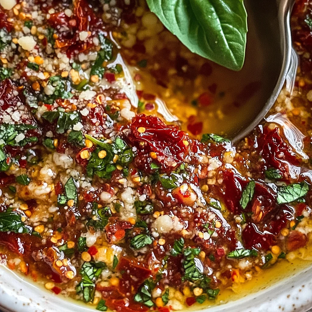 Mediterranean Sun Dried Tomato Garlic Olive Oil Dip