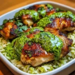 Peruvian Chicken And Rice with Green Sauce