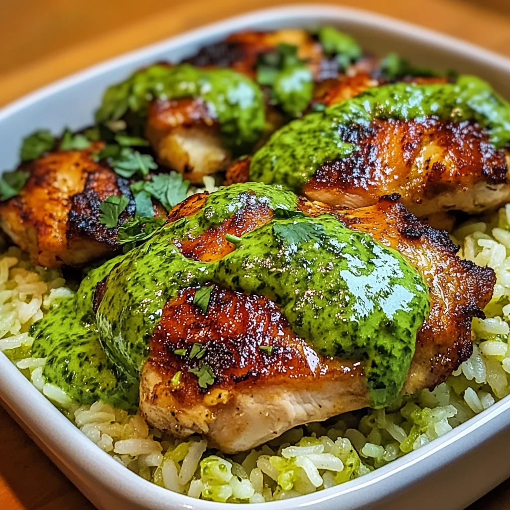 Peruvian Chicken And Rice with Green Sauce