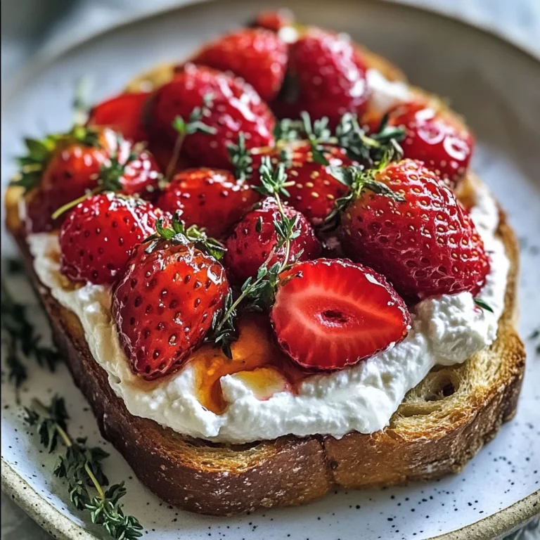 Roasted Strawberry Whipped Ricotta Toast Recipe