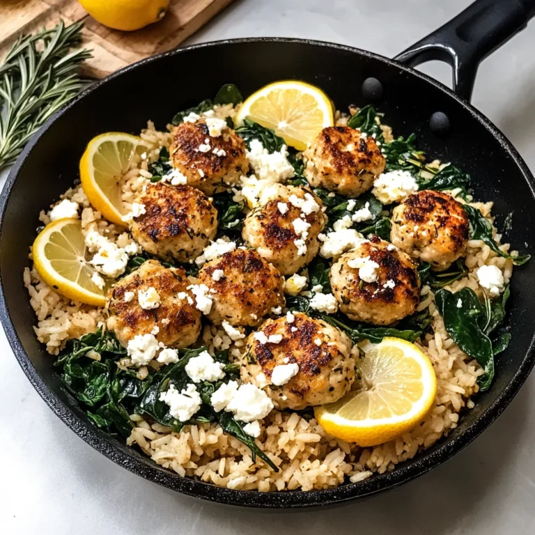Rosemary & Lemon Chicken Meatball Skillet