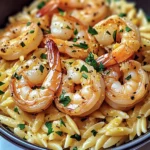 Shrimp Orzo in Lemon Garlic Sauce