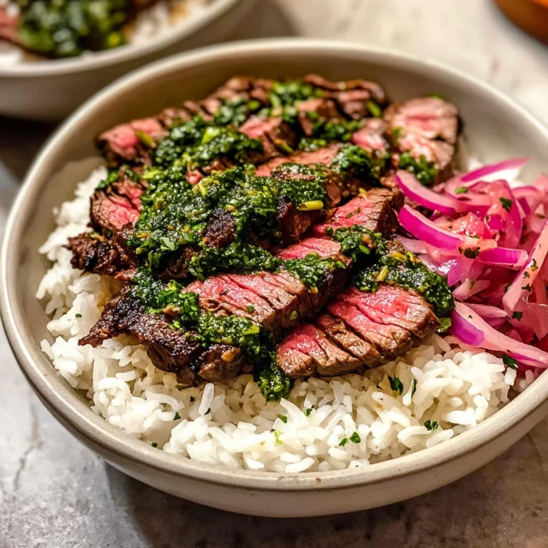 Skirt Steak Rice Bowls with Chimichurri Sauce