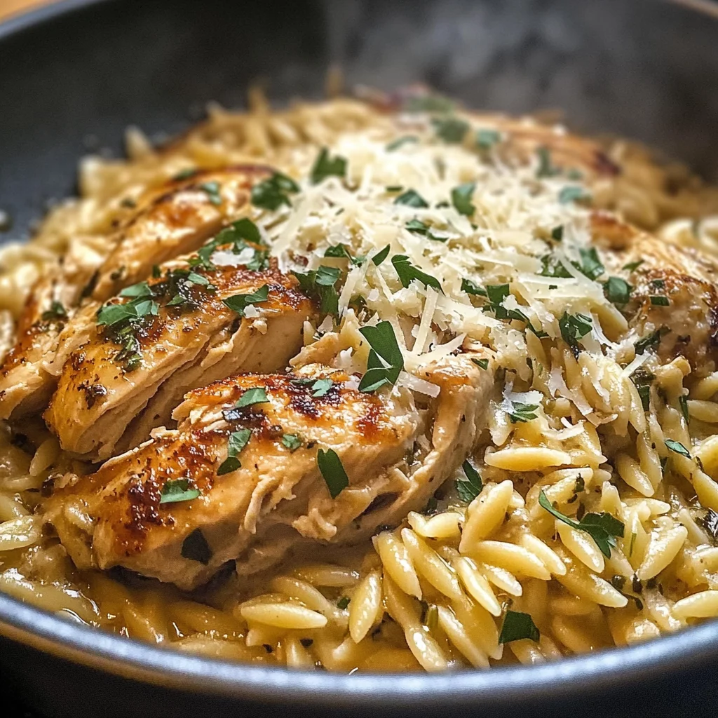 Slow Cooker Parmesan Herb Chicken & Orzo Recipe