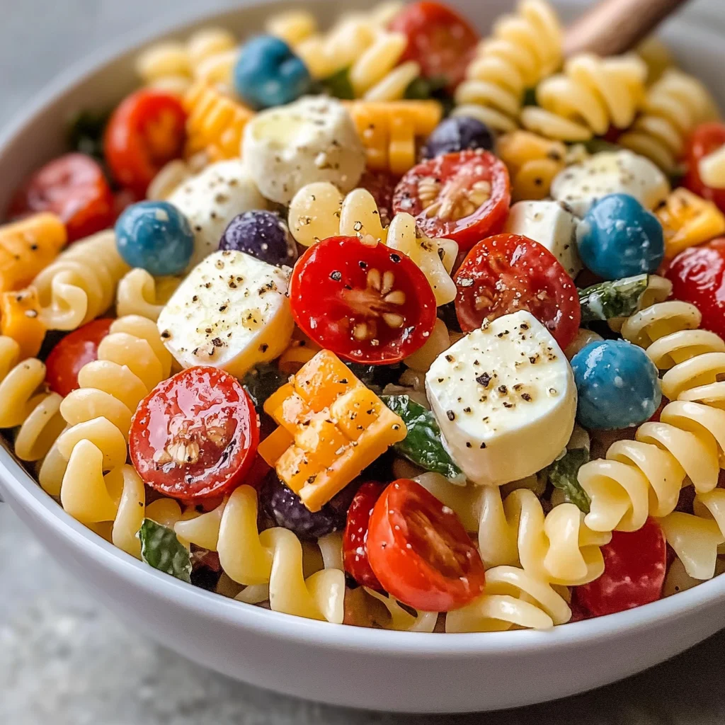 Chilled 4th of July Pasta Salad