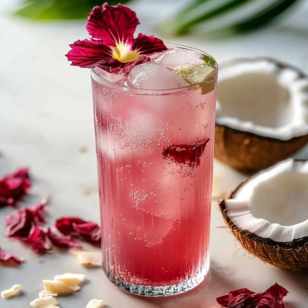 Coconut Hibiscus Breeze Mocktail Recipe