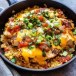 Salsa Chicken and Cauliflower Rice Skillet