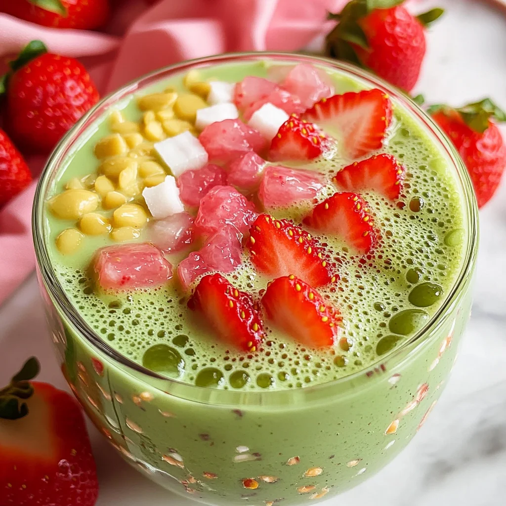 Strawberry Matcha Sago