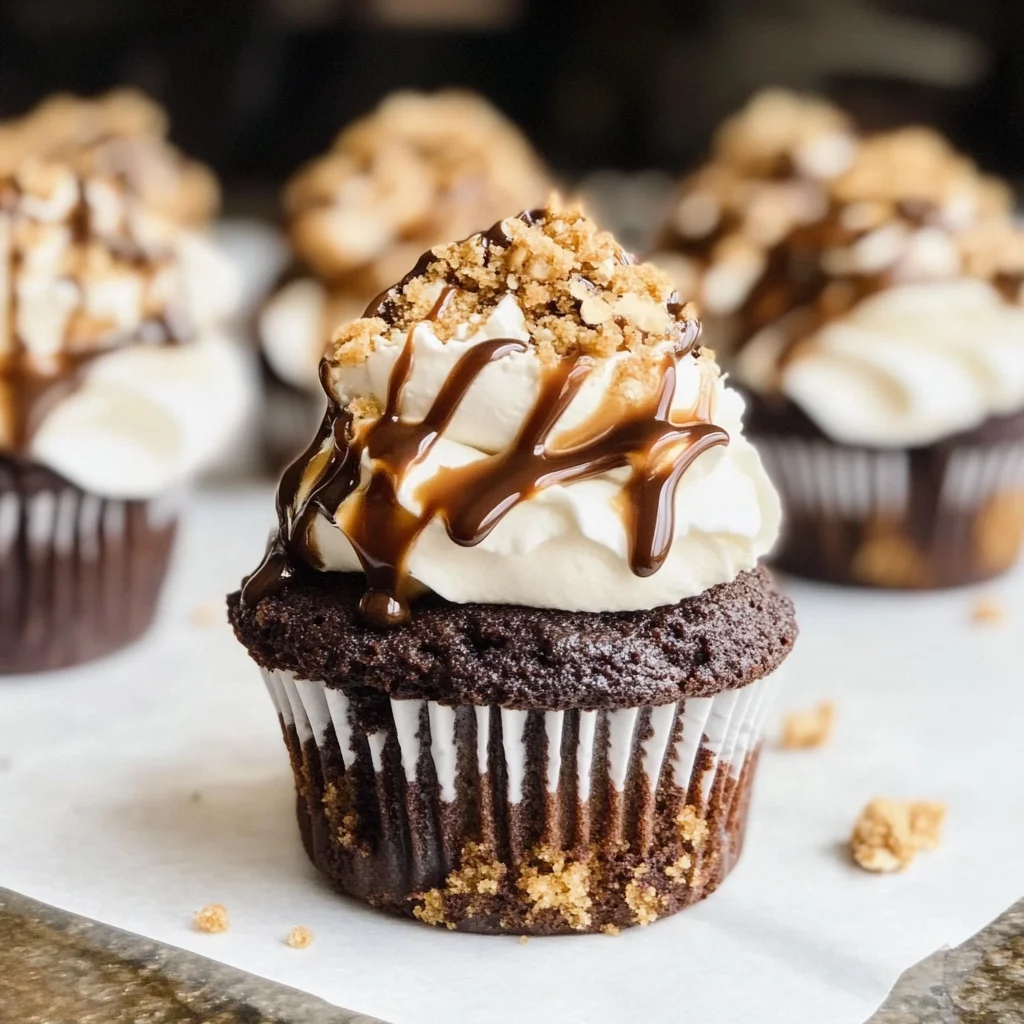 The Ultimate S'mores Brownie Cupcakes